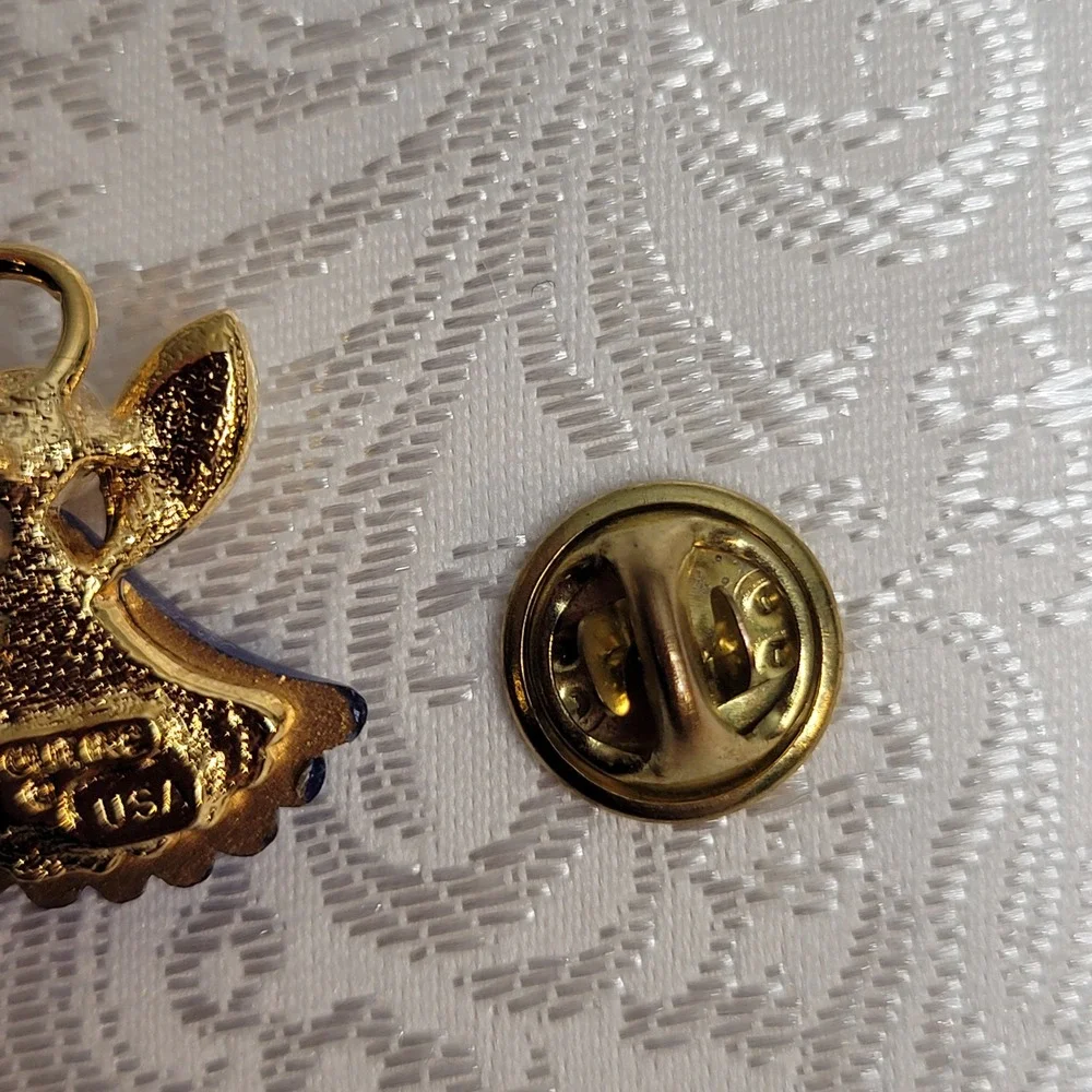 Small Vintage September Birthstone Pin Blue Sapphire Angel USA Made Gift‎